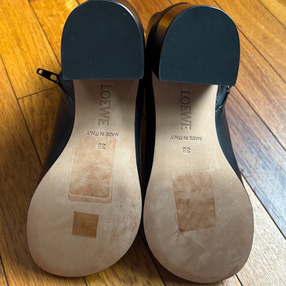 NWOT Loewe Terra Black Leather Ankle Boots | Designer Heels - Picture 6 of 7